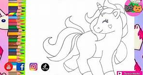 Cómo Dibujar Un Unicornio 🦄 Dibuja y Colorea Un Lindo Unicornio Arcoiris 🌈 Dibujos Felices🌈