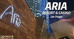 ARIA RESORT & CASINO LAS VEGAS STRIP SOUTH NIGHT WALKING TOUR | 4K | LAS VEGAS NEVADA