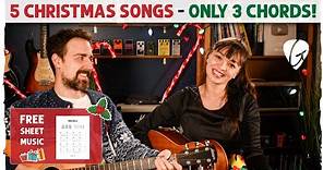 5 EASY Christmas Songs on Guitar Use THE SAME 3 Chords!