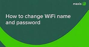 How to change WiFi name and password