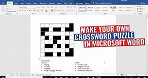 Make Your Own Crossword Puzzle in Microsoft Word
