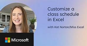 Microsoft Create: Customizing a semester class schedule template in Excel