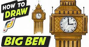 How to Draw BIG BEN Clock Tower - Fun Easy Simple
