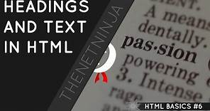 HTML Tutorial for Beginners 06 - Headings and Text