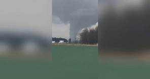 Tornado funnel seen in Hancock County, Ohio