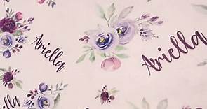 girls custom purple floral swaddle blanket