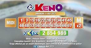 Tirage du midi Keno® du 21 mai 2023 - Résultat officiel - FDJ