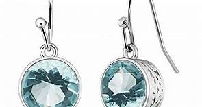 Silver Aquamarine Dangle Earrings for Women Hypoallergenic Blue Birthstone Earrings Handmade Aquamarine Jewelry for Women Trendy Fashion