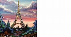 Beginners acrylic painting | Eiffel Tower | with stunning Sunrise Tutorial | TheArtSherpa