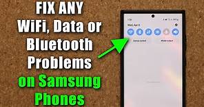 How To Fix Any WIFI, Data, or Bluetooth Connection Problems on Samsung Galaxy Phones in 1 Min