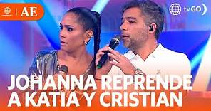 Johanna San Miguel reprende a Katia Palma y Cristian Rivero | América Espectáculos (HOY)