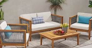 Noble House Lance Teak Square Wood Outdoor Accent Table 42053