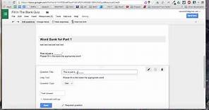 Fill In The Blank Google Form Tutorial
