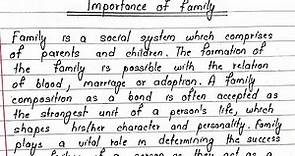 Importance of Family | Essay Writing in English | Writeology TV
