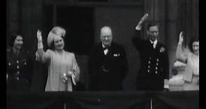 King George VI and Winston Churchill celebrate VE Day