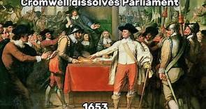 Oliver Cromwell dissolves parliament 1653