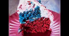 Red and Blue velvet cake with cream cheese frosting (eggless version)