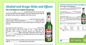 CfE (Second) Alcohol and Drugs Fill in the Blanks Worksheet