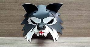 Como hacer máscara de Lobo con Foamy DIY How to make mask wolf