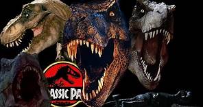 Every T-Rex in the Jurassic Park Film Series
