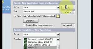 Lotus Notes 8.5 - 1. How to create a Lotus Notes Mail Database application