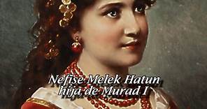 Nefise Melek Hatun, Melek Hatun o Nefise Hatun fue una de las hijas de Murad I, y la primera princesa otomana en dejar su huella en la historia. Nefise tuvo que actuar como mediadora entre su marido y su padre, entre el conflicto otomano-karaman, Murad I, conmovido al ver a su hija entrar en su tienda seguida de sus hijos, decidió perdonar a Alaeddin Ali con la condición de que besara el dobladillo de sus faldas, lo cual hizo y salvó su vida. El papel de Nefise Melek Hatun como diplomática no se