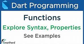 Dart Functions or Methods. Syntax and Properties. Dart Programming for Flutter #6.1