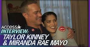 'Chicago Fire': Taylor Kinney Kisses Miranda Rae Mayo's Cheek On Set