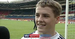 A 15-year-old Michael Owen after scoring for England Schoolboys against Germany