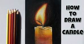 How To Draw A Candle | Colored Pencil Drawing For Beginners
