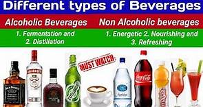 Different Types Of Beverages | Alcoholic And Non Alcoholic Beverages