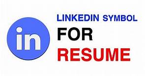 LinkedIn Symbol For Resume (CV)