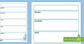 Science Experiment Recording Worksheet