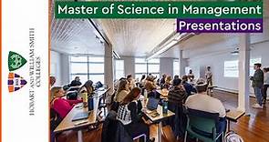 HWS - Master of Science in Management Presentations