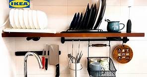廚房改造DIY｜利用IKEA商品打造廚房牆面隔板收納牆｜極簡廚房
