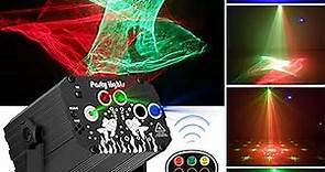 DJ Disco Stage Party Lights - Northern Laser Light Effect RGB Led Sound Activated Strobe Lighting with Remote Control for Indoor Birthday Halloween Karaoke Club KTV