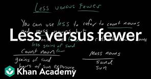Less versus fewer | Frequently confused words | Usage | Grammar