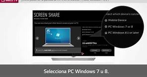 LG SmartTV con webOS: ver la pantalla del PC con Intel WiDi (Windows 7 y 8)