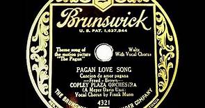 1929 HITS ARCHIVE: Pagan Love Song - Copley Plaza Orchestra (Frank Munn, vocal)