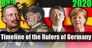 Timeline of the Rulers of Germany 843 - 2020