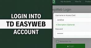 TD EasyWeb Login - How to Sign in to TD Online Banking Easy Web (2024)