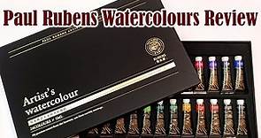 Paul Rubens Artist Grade Watercolour Paints Review - 24 Tube Set Swatching & Painting
