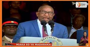 Comoros President Azali Assoumani gives address during Kenya’s 60th Madaraka Day