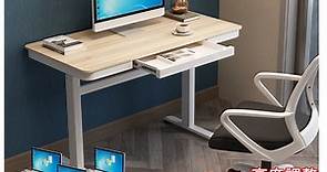 MGSHOP 升級款手動升降桌 電腦桌 抽屜書桌(120CM 鋼化玻璃款 | 升降桌 | Yahoo奇摩購物中心