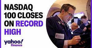 Nasdaq 100 closes on record-high propelled by tech