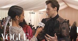 Harry Styles on His Sheer Gucci Outfit and Being Met Gala Co-Chair | Met Gala 2019 With Liza Koshy