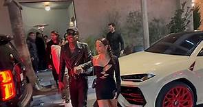 Wiz Khalifa and Aimee Aguilar don all black after dinner in LA