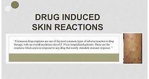 Drug induced skin reactions with types 🏥