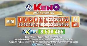 Tirage du midi Keno® du 21 octobre 2023 - Résultat officiel - FDJ