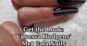 Get The Look: Vanessa Hudgens' Met Gala nails 🖤✨ Created by OPI Global Brand Ambassador @Zola using Black Onyx Platinum Eclipse 💅 #OPI #metgala #metgalanails #vanessahudgens #nailtutorial #gelpolish